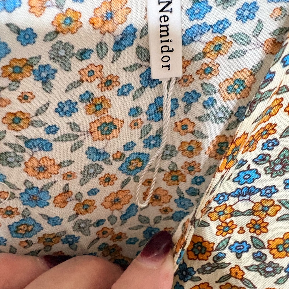 Prairie Dress in a medium ditsy floral print, cap sleeve and tiered midi. - Picture 5 of 11